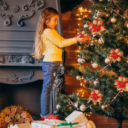 Christmas Flower Ornaments Flowers For Christmas Tree,Xmas Decoration For Home