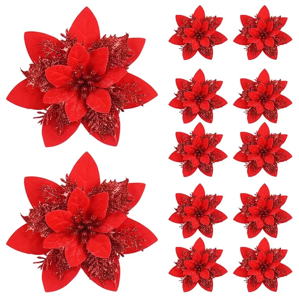 Christmas Flower Ornaments Flowers For Christmas Tree,Xmas Decoration For Home