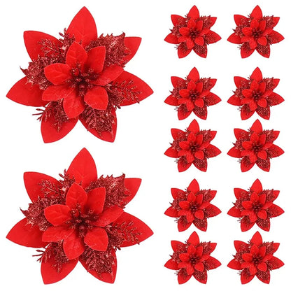 Christmas Flower Ornaments Flowers For Christmas Tree,Xmas Decoration For Home