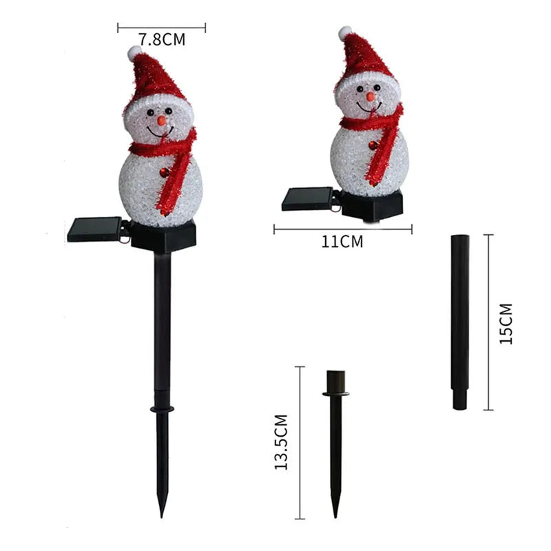 Snowman Christmas Solar Powered Stakes Lights For Corridor Patio Lawn Decoration