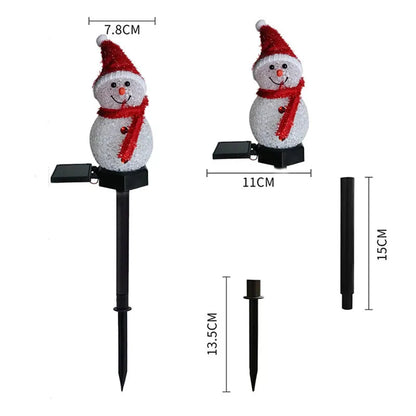 Snowman Christmas Solar Powered Stakes Lights For Corridor Patio Lawn Decoration