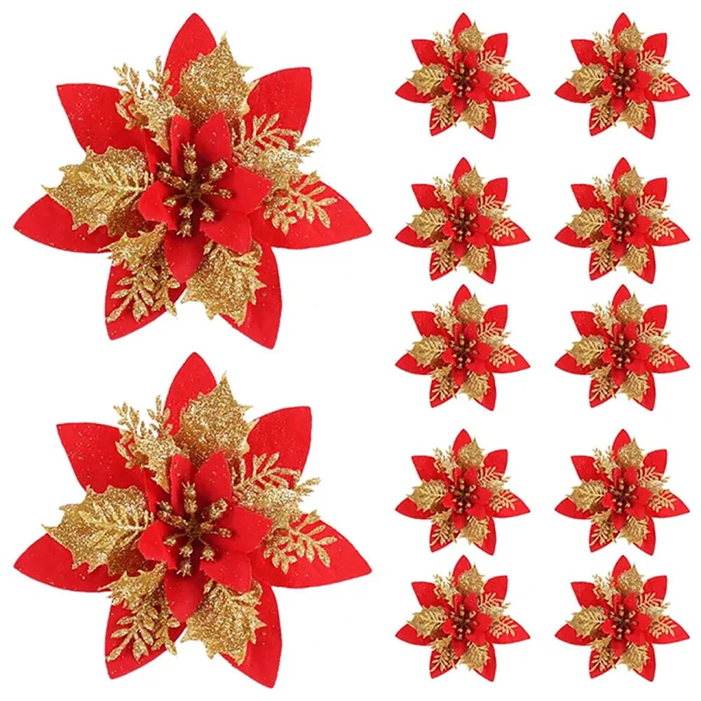 Christmas Flower Ornaments Flowers For Christmas Tree,Xmas Decoration For Home
