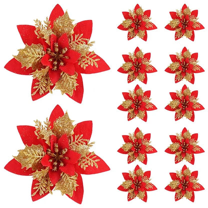 Christmas Flower Ornaments Flowers For Christmas Tree,Xmas Decoration For Home