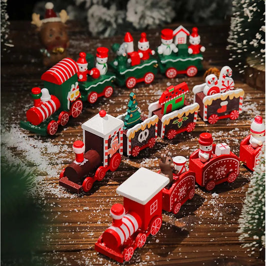 Christmas Wood Train Decoration