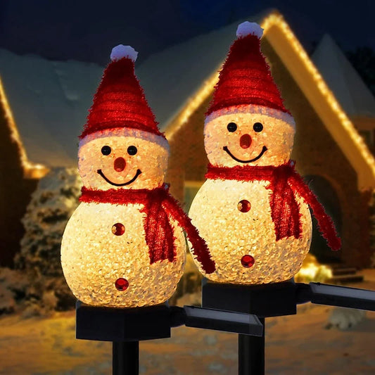 Snowman Christmas Solar Powered Stakes Lights For Corridor Patio Lawn Decoration
