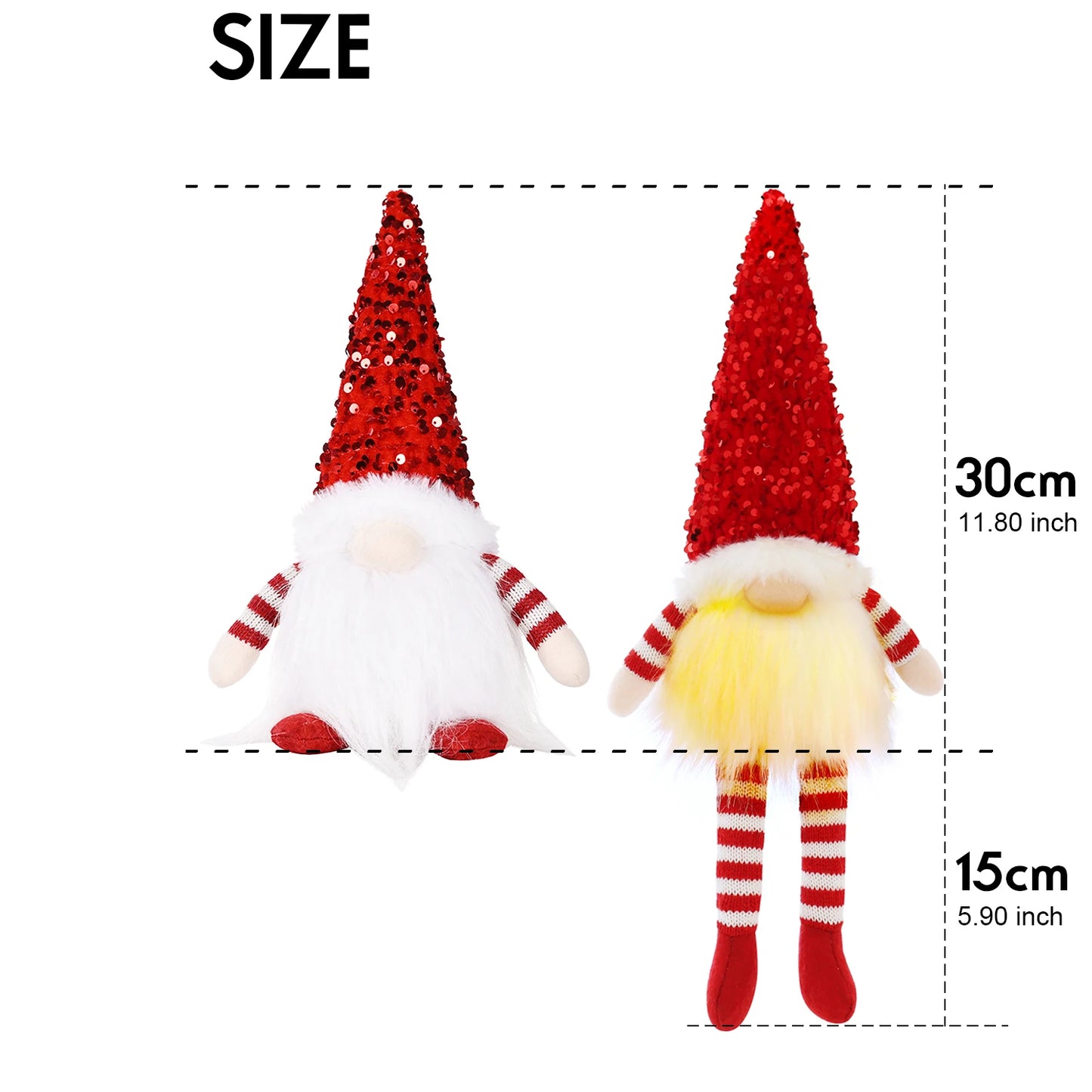 Glowing Gnome Christmas Faceless Doll 30cm