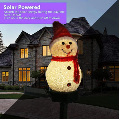 Snowman Christmas Solar Powered Stakes Lights For Corridor Patio Lawn Decoration
