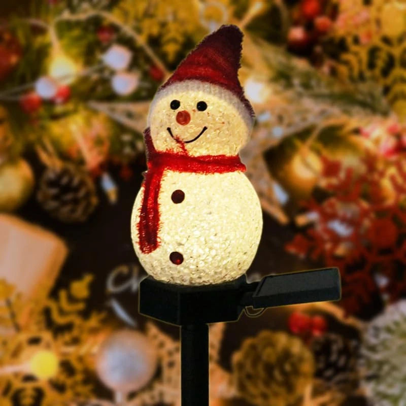 Snowman Christmas Solar Powered Stakes Lights For Corridor Patio Lawn Decoration